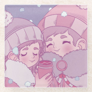 Dessous-de-verre En Verre Début hiver neige