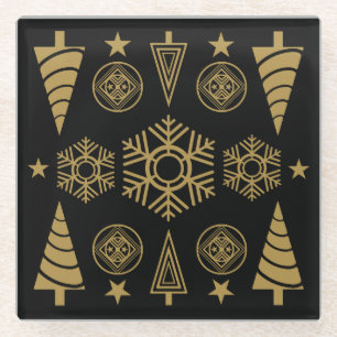 Dessous-de-verre En Verre Décor de Noël Art Nouveau