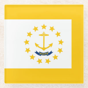 Dessous-de-verre En Verre Décor design du drapeau de l'État de Rhode Island
