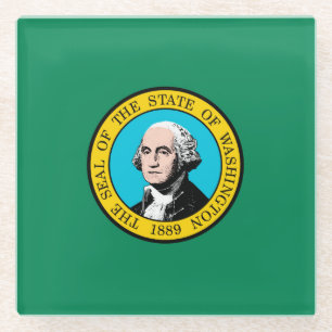 Dessous-de-verre En Verre Décor design du drapeau de l'État de Washington