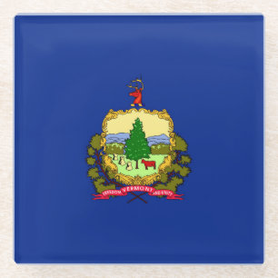 Dessous-de-verre En Verre Décor design du drapeau d'état du Vermont