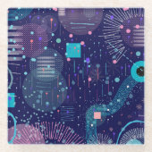 Dessous-de-verre En Verre Deep Blue Dreams Abstract Art (Devant)