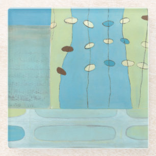 Dessous-de-verre En Verre Défilé bleu abstrait d'oeufs