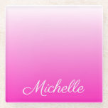 Dessous-de-verre En Verre dégradé personnalisé à deux tons foncé rose chaud<br><div class="desc">dégradé personnalisé à deux tons foncé rose chaud</div>