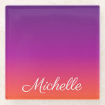 Dessous-de-verre En Verre dégradé violet, rose et orange foncé<br><div class="desc">dégradé violet,  rose et orange foncé</div>
