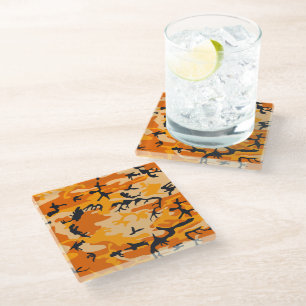 Dessous-de-verre En Verre Déguisement Orange, Militaire, Armée