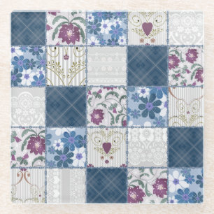 Dessous-de-verre En Verre Dentelle florale : Patchwork Arrière - plan sans c