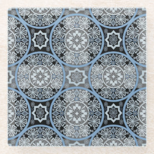 Dessous-de-verre En Verre Dentelle romantique : Impression Abstraite brillan