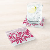 Dessous-de-verre En Verre Dentelle rouge (Incliné)