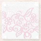 Dessous-de-verre En Verre Dentelle rouge (Dos)