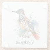 Dessous-de-verre En Verre Desert Spirit, Roadrunner en Aquarelle, coutume (Dos)