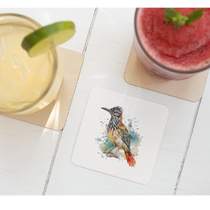 Dessous-de-verre En Verre Desert Spirit, Roadrunner i Watercolor personnalis
