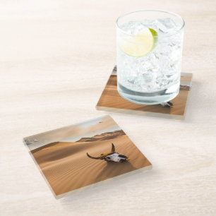 Dessous-de-verre En Verre Deserts Cow Skull Rippled Sand Dunes