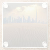 Dessous-de-verre En Verre Deserts | Dubai's Skyline View from Sand Dune (Dos)
