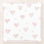 Dessous-de-verre En Verre Design Coeurs Plaidés Rouge (Dos)