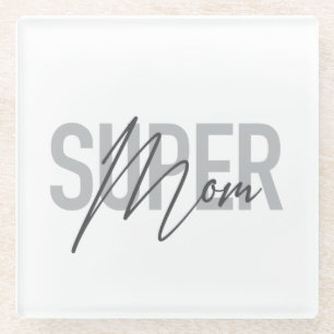 Dessous-de-verre En Verre Design cool urbain, moderne et simple de Super Mom