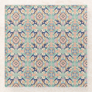 Dessous-de-verre En Verre Design de carreaux colorés