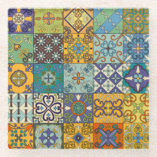 Dessous-de-verre En Verre Design de carreaux Talavera portugais