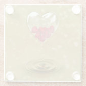 Dessous-de-verre En Verre Design de coeur en verre romantique (Dos)