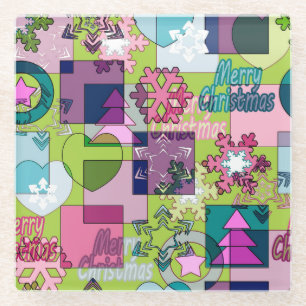 Dessous-de-verre En Verre Design de Noël