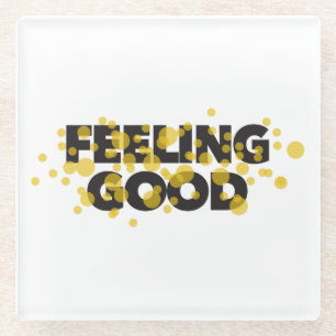 Dessous-de-verre En Verre Design moderne, ludique, gai du Feeling Good