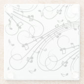 Dessous-de-verre En Verre Design musical branché (Dos)