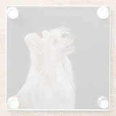 Dessous-de-verre En Verre Dessin Chien chinois cri (Dos)