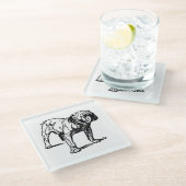 Dessous-de-verre En Verre dessin de bulldog (Incliné)