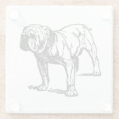 Dessous-de-verre En Verre dessin de bulldog (Dos)