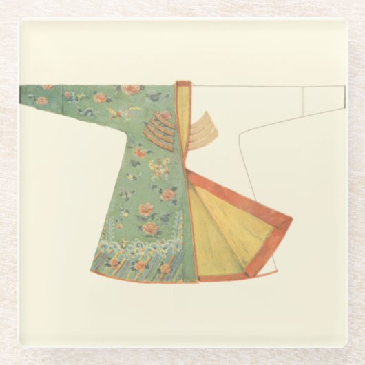 Dessous-de-verre En Verre Dessin de Kimono semi-fini (Devant)
