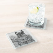 Dessous-de-verre En Verre Dessin de Schnauzer (Incliné)