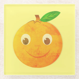 Dessous-de-verre En Verre Dessin vintage de cartoon orange mignon