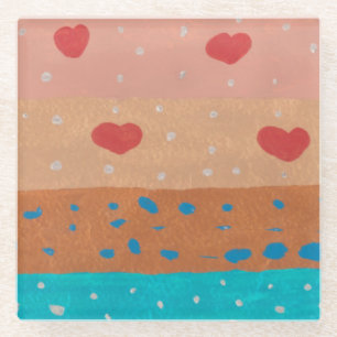Dessous-de-verre En Verre Dessine-moi l'amour Coaster