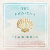 Dessous-de-verre En Verre Dessous de verre à thème de la plage Monogram (Devant)