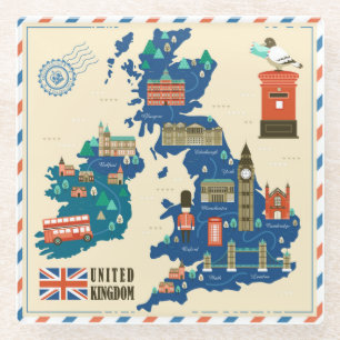 Dessous-de-verre En Verre Dessous de verre à thème en verre de Londres