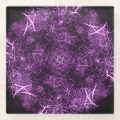 Dessous-de-verre En Verre Dessous de verre Abstrait violet fractal_unique (Devant)