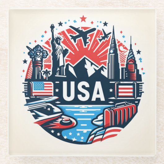 Dessous-de-verre En Verre Dessous de verre américain (Devant)