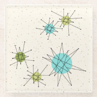 Dessous de verre atomiques iconiques en verre de