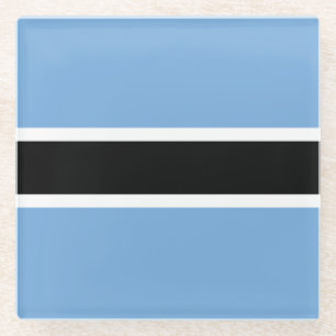 Dessous-de-verre En Verre Dessous de verre avec drapeau patriotique du Botsw