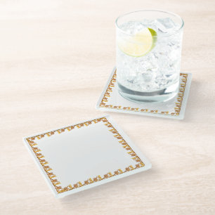 Dessous-de-verre En Verre Dessous de verre - Bordure des Feuilles en fer d'a