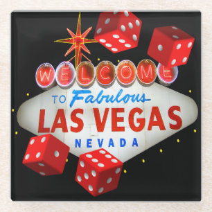 Dessous-de-verre En Verre Dessous de verre chanceux en verre de Las Vegas