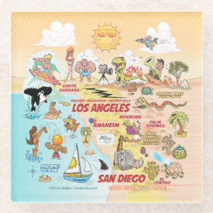 Dessous-de-verre En Verre Dessous de verre de la Californie du Sud