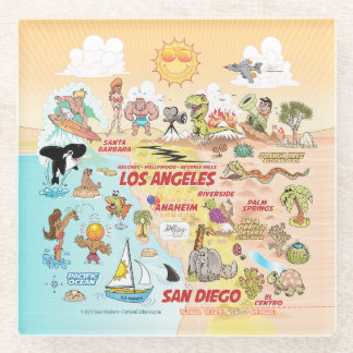 Dessous-de-verre En Verre Dessous de verre de la Californie du Sud