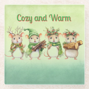 Dessous-de-verre En Verre Dessous de verre de Noël en verre cosy et chaud