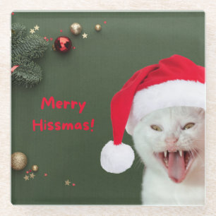 Dessous-de-verre En Verre Dessous de verre de Noël, Joyeux voeux de Noël