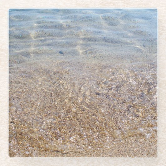 Dessous-de-verre En Verre Dessous de verre de plage et de sable (Devant)