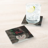 Dessous-de-verre En Verre Dessous de verre de Snowman (Incliné)