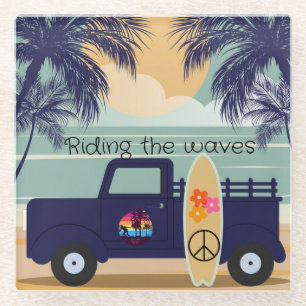 Dessous-de-verre En Verre Dessous de verre de surf