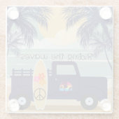 Dessous-de-verre En Verre Dessous de verre de surf (Dos)