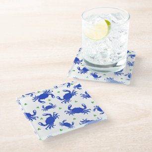Dessous-de-verre En Verre Dessous de verre de verre de crabe bleu
